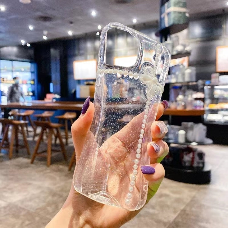 For iPhone 16 Pro Max Pearl Bow Glitter Epoxy TPU Phone Case(Cross Knots) - iPhone 16 Pro Max Cases by PMC TechLife | Online Shopping South Africa | PMC TechLife | Buy Now Pay Later Mobicred