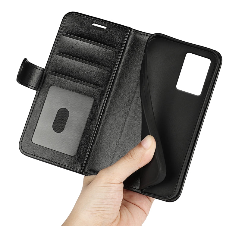 For Motorola Edge 5G 2024 R64 Texture Horizontal Flip Leather Phone Case(Black) - Motorola Cases by PMC Jewellery | Online Shopping South Africa | PMC Jewellery | Buy Now Pay Later Mobicred