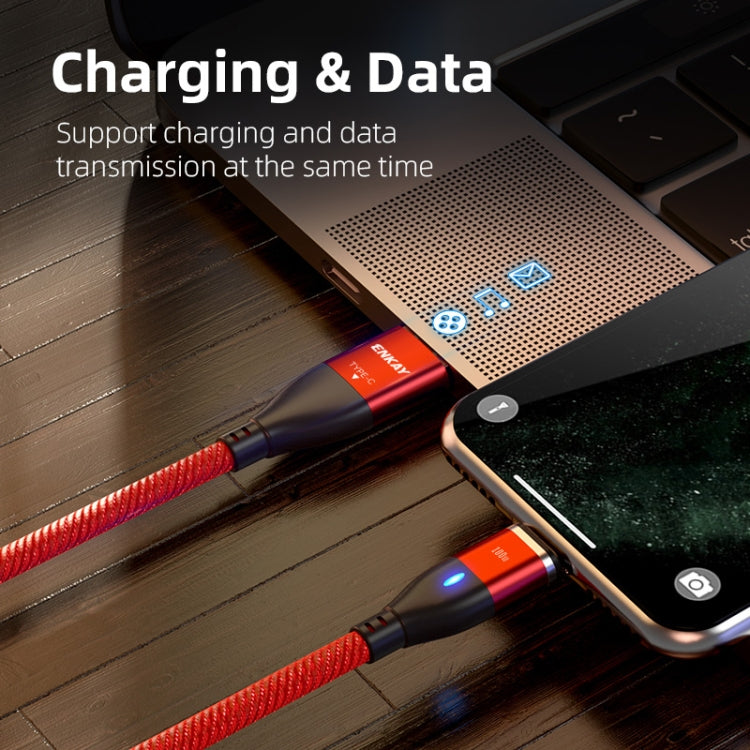 ENKAY 6-in-1 PD100W USB-A / Type-C to Type-C / 8 Pin / Micro USB Magnetic Fast Charging Cable, Cable Length:1m(Red) - Charging Cable & Head by ENKAY | Online Shopping South Africa | PMC Jewellery | Buy Now Pay Later Mobicred