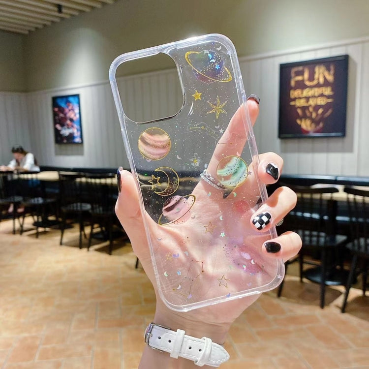 For iPhone 16 Pro Max Cosmic Star Glitter Epoxy TPU Phone Case(Transparent) - iPhone 16 Pro Max Cases by PMC TechLife | Online Shopping South Africa | PMC TechLife | Buy Now Pay Later Mobicred