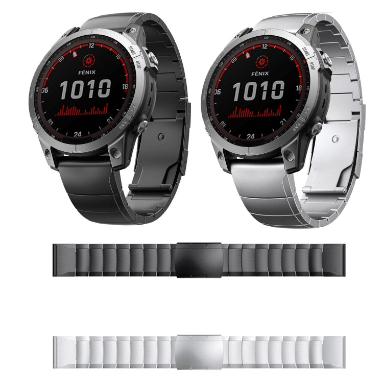 For Garmin Fenix 7X 26mm Titanium Alloy Quick Release Watch Band(Black) - Watch Bands by PMC Jewellery | Online Shopping South Africa | PMC Jewellery