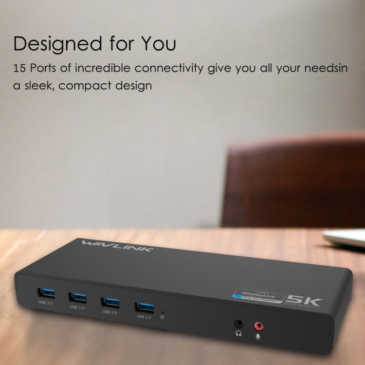 Wavlink UG69DK1 5K Type-C Dual Display USB 3.0 Video Gigabit Ethernet HDMI Docking Station, Plug:AU Plug - free shipping - PMC TechLife - Order now!
