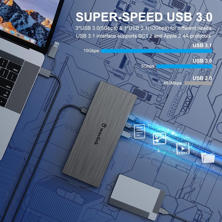Wavlink UG69PD8 100W PD 18 in 1 Type-C Dock Compatible Type-C Universal Docking Station, Plug:EU Plug - free shipping - PMc TechLife - Order now!