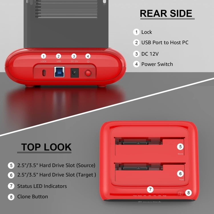 Wavlink ST341U Dual Bay External Hard Drive Docking Station Support Offline Clone Function(AU Plug) - HDD Enclosure by WAVLINK | Online Shopping South Africa | PMC Jewellery | Buy Now Pay Later Mobicred