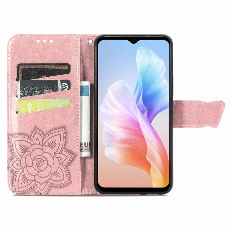 For DOOGEE X98 Pro / X98 Butterfly Love Flower Embossed Leather Phone Case(Rose Gold) - Doogee Cases by PMC Jewellery | Online Shopping South Africa | PMC Jewellery | Buy Now Pay Later Mobicred