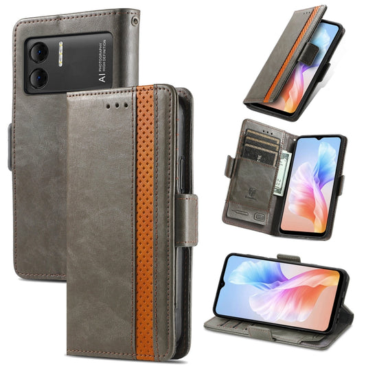 For DOOGEE X98 Pro / X98 CaseNeo Splicing Dual Magnetic Buckle Leather Phone Case(Grey) - Doogee Cases by PMC Jewellery | Online Shopping South Africa | PMC Jewellery | Buy Now Pay Later Mobicred