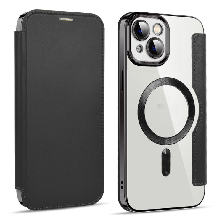 For iPhone 15 Plus Shield MagSafe RFID Anti-theft Leather Phone Case(Black) - iPhone 15 Plus Cases by PMC TechLife | Online Shopping South Africa | PMC TechLife | Buy Now Pay Later Mobicred