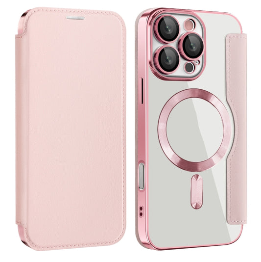 For iPhone 16 Pro Max Magnetic MagSafe RFID Anti-theft Leather Phone Case(Pink) - iPhone 16 Pro Max Cases by PMC Jewellery | Online Shopping South Africa | PMC Jewellery | Buy Now Pay Later Mobicred