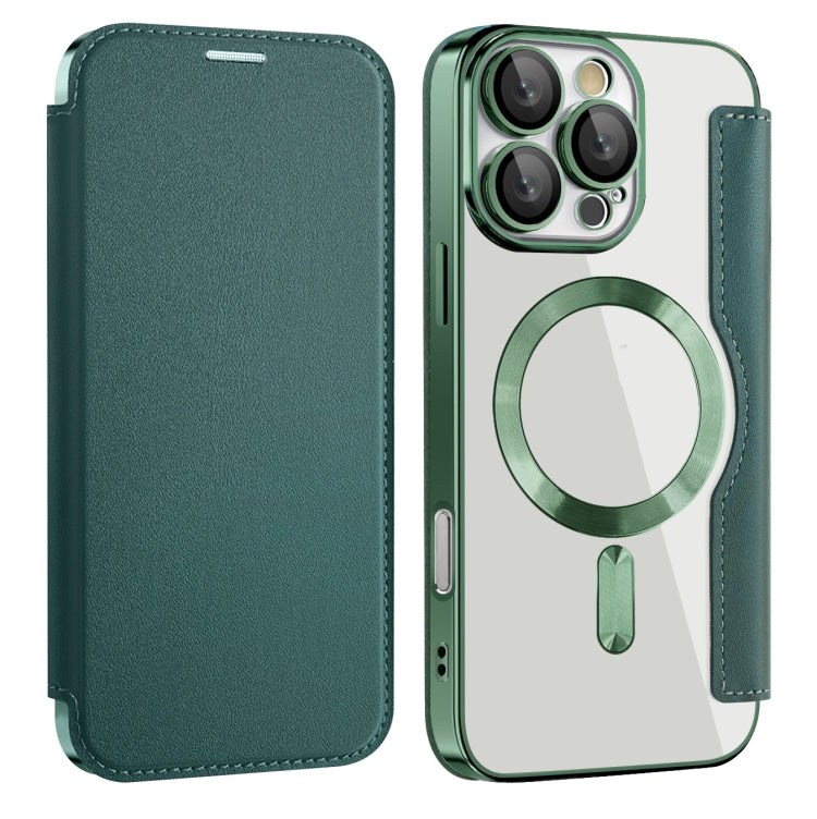 For iPhone 16 Pro Shield MagSafe RFID Anti-theft Leather Phone Case(Green) - iPhone 16 Pro Cases by PMC Jewellery | Online Shopping South Africa | PMC Jewellery | Buy Now Pay Later Mobicred