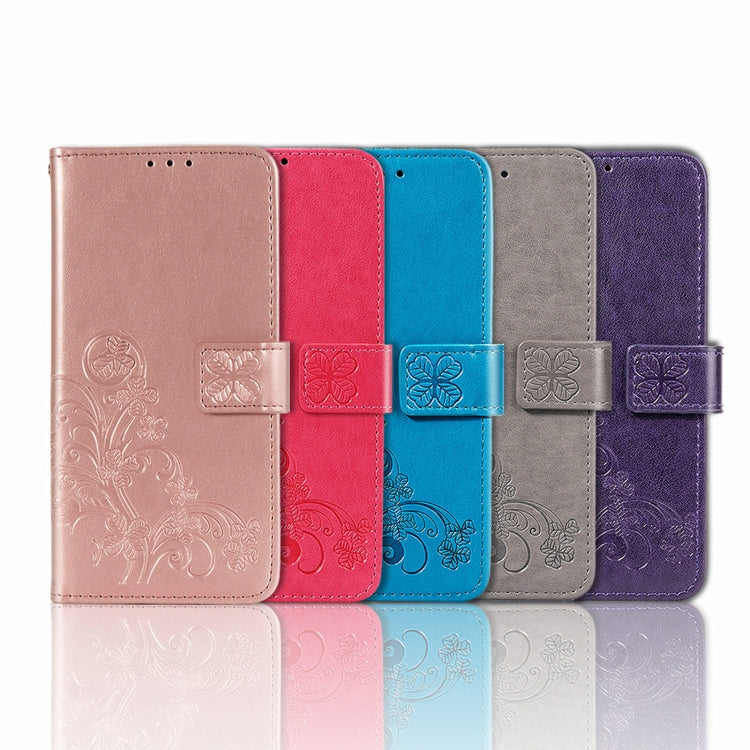 For Blackview Oscal C70 Four-leaf Clasp Embossed Buckle Leather Phone Case(Blue) - More Brand by PMC TechLife | Online Shopping South Africa | PMC TechLife