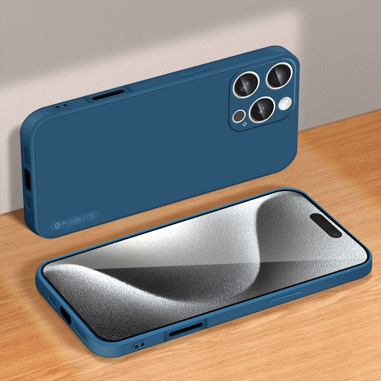 For iPhone 16 Pro PINWUYO Sense Series Liquid Silicone TPU Phone Case(Blue) - iPhone 16 Pro Cases by PINWUYO | Online Shopping South Africa | PMC Jewellery | Buy Now Pay Later Mobicred