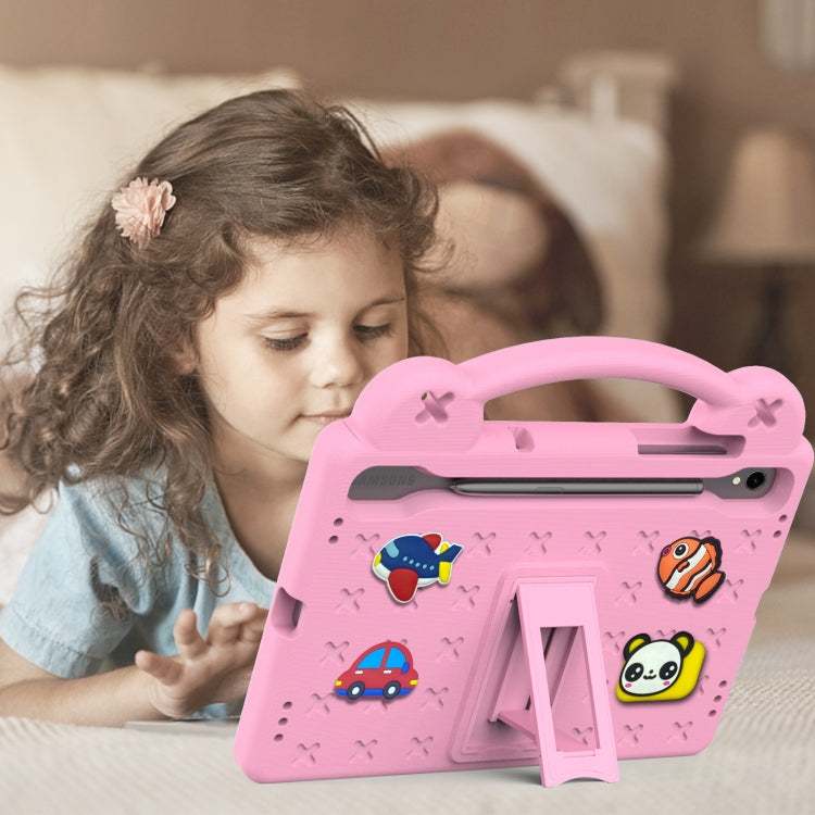 For Samsung Galaxy Tab S9 FE / X510N Handle Kickstand Children EVA Shockproof Tablet Case(Pink) - Galaxy Tab S9 FE by PMC TechLife | Online Shopping South Africa | PMC TechLife