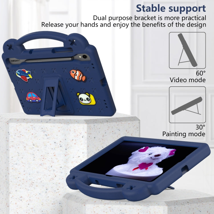 For Samsung Galaxy Tab S9 FE / X510N Handle Kickstand Children EVA Shockproof Tablet Case(Navy Blue) - Galaxy Tab S9 FE by PMC Jewellery | Online Shopping South Africa | PMC Jewellery