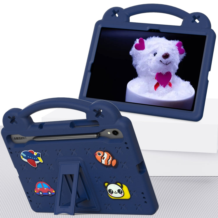 For Samsung Galaxy Tab S9 FE / X510N Handle Kickstand Children EVA Shockproof Tablet Case(Navy Blue) - Galaxy Tab S9 FE by PMC Jewellery | Online Shopping South Africa | PMC Jewellery