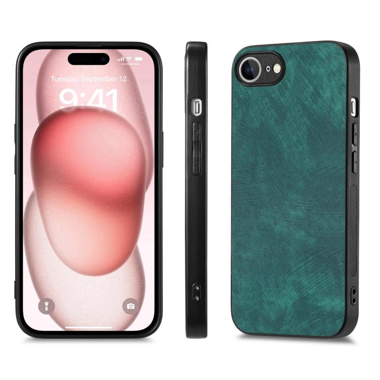 For iPhone 16e Vintage Leather PC Back Cover Phone Case(Green) - iPhone 16e Cases by PMC TechLife | Online Shopping South Africa | PMC TechLife | Buy Now Pay Later Mobicred