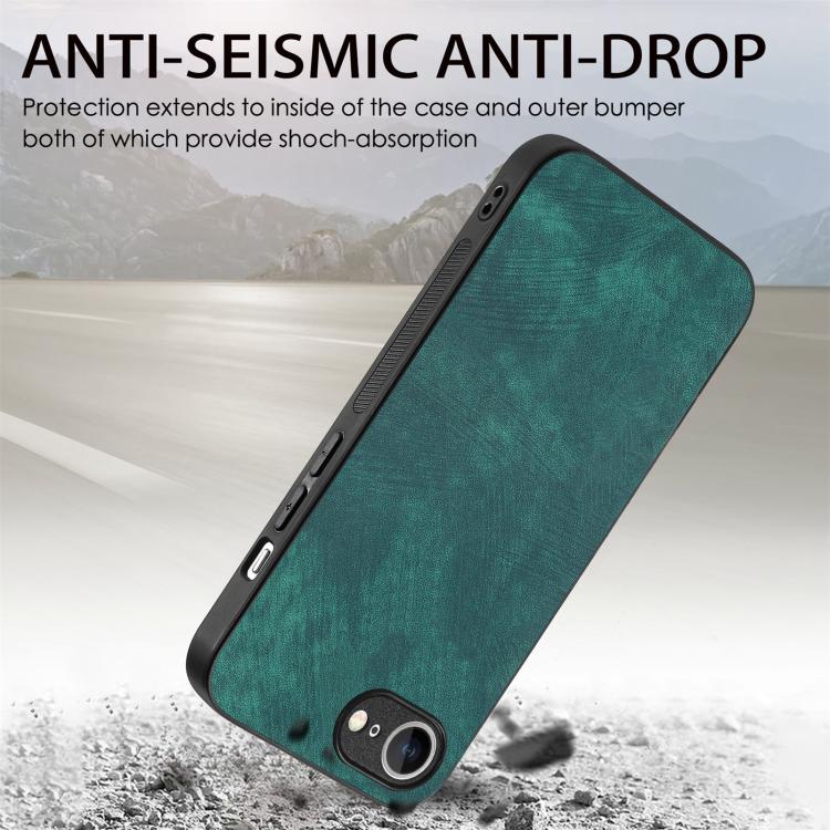 For iPhone 16e Vintage Leather PC Back Cover Phone Case(Green) - iPhone 16e Cases by PMC TechLife | Online Shopping South Africa | PMC TechLife | Buy Now Pay Later Mobicred