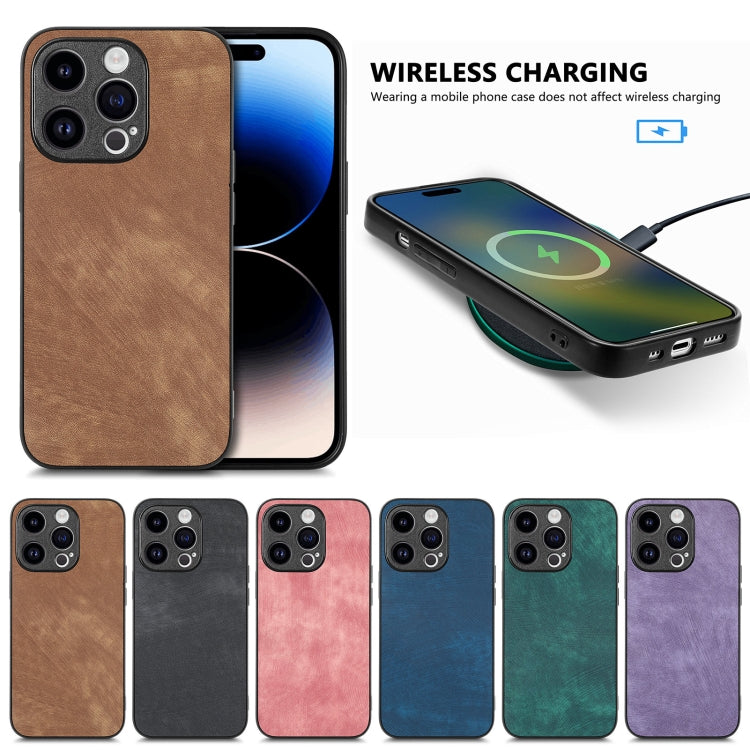 For iPhone 16e Vintage Leather PC Back Cover Phone Case(Pink) - iPhone 16e Cases by PMC TechLife | Online Shopping South Africa | PMC TechLife | Buy Now Pay Later Mobicred