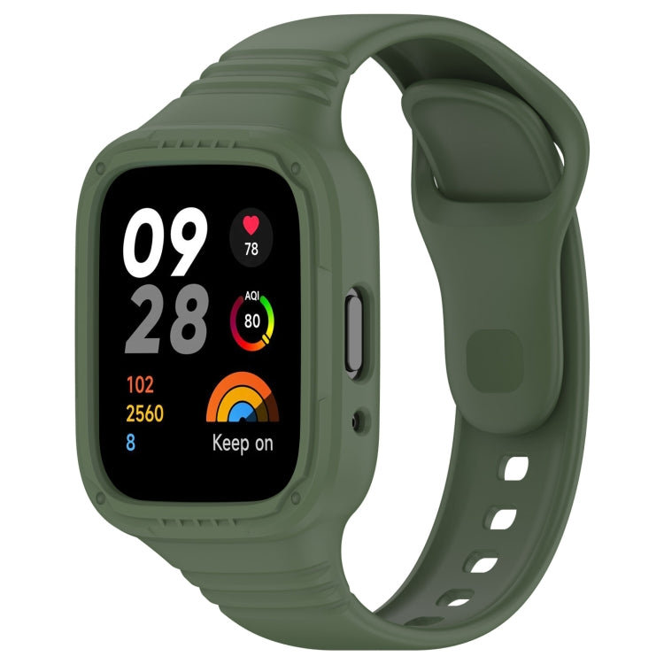 For Redmi Watch 3 Lite Integrated Fully Enclosed Silicone Watch Band(Dark Green) - Watch Bands by PMC TechLife | Online Shopping South Africa | PMC TechLife | Buy Now Pay Later Mobicred