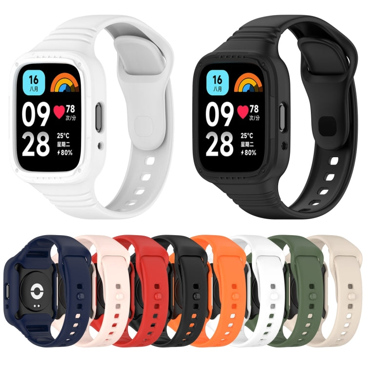 For Redmi Watch 3 Active Integrated Fully Enclosed Silicone Watch Band(Black) - Watch Bands by PMC TechLife | Online Shopping South Africa | PMC TechLife