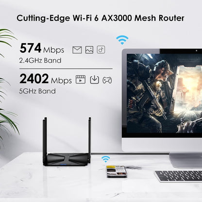 WAVLINK WN586X3 Wireless Gigabit Ethernet Router Wi-Fi 6 AX3000 Mesh Router Dual Band, Plug:UK Plug - Wireless Routers by WAVLINK | Online Shopping South Africa | PMC Jewellery | Buy Now Pay Later Mobicred