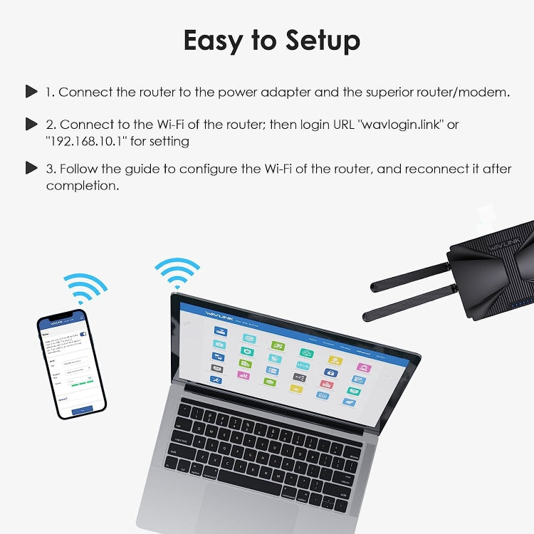 WAVLINK WN586X3 Wireless Gigabit Ethernet Router Wi-Fi 6 AX3000 Mesh Router Dual Band, Plug:EU Plug - Wireless Routers by WAVLINK | Online Shopping South Africa | PMC Jewellery | Buy Now Pay Later Mobicred