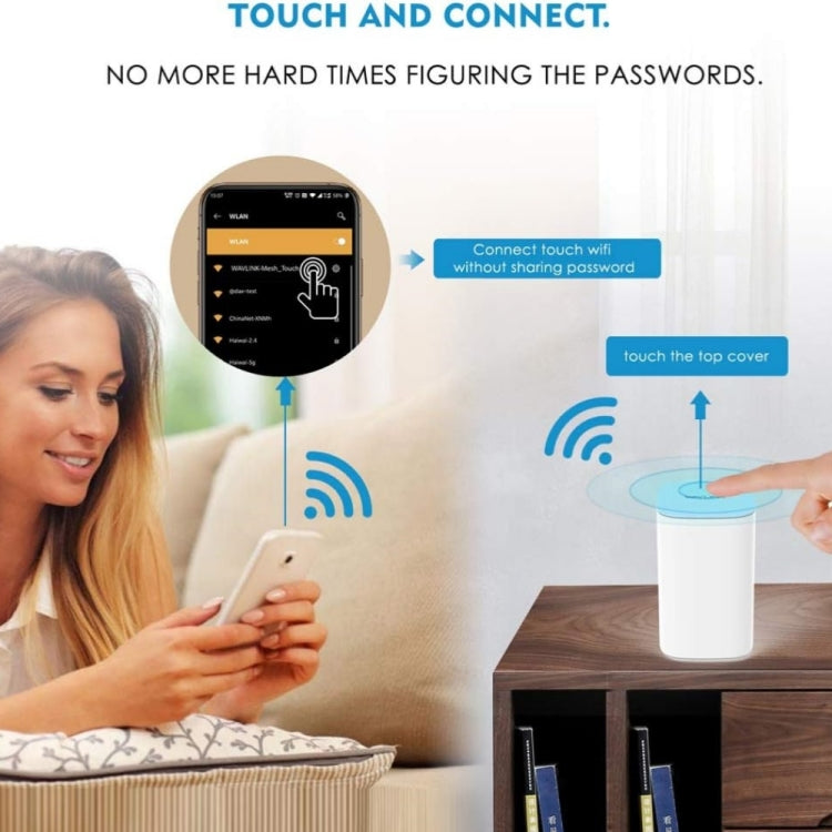 WAVLINK WN551K2 2pcs AC3000 WiFi Wireless Repeater Built-in Antenna Tri-Band Mesh Wireless Router, Plug:EU Plug - free shipping - PMC TechLife - Order now!