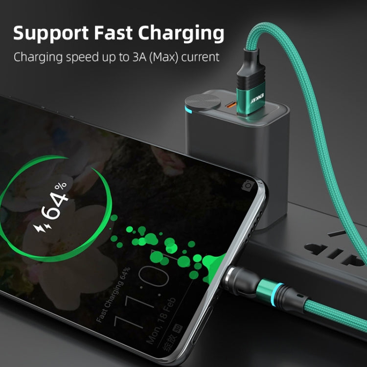 ENKAY 3 in 1 3A USB to Type-C / 8 Pin / Micro USB Magnetic 540 Degrees Rotating Fast Charging Cable, Length:2m(Purplele) - Charging Cable & Head by ENKAY | Online Shopping South Africa | PMC Jewellery | Buy Now Pay Later Mobicred