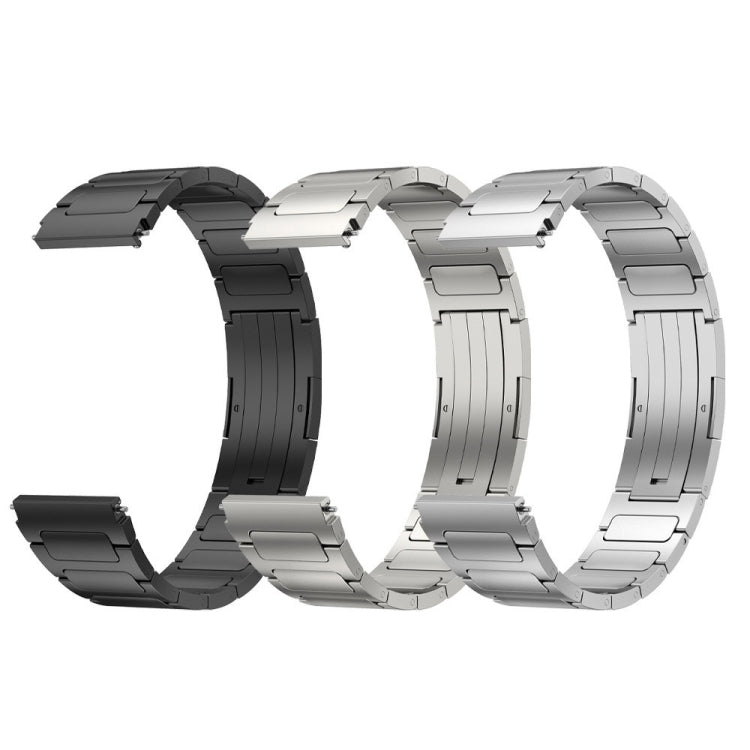 For Samsung Galaxy Watch3 45mm 22mm I-Shaped Titanium Alloy Watch Band(Black) - Watch Bands by PMC Jewellery | Online Shopping South Africa | PMC Jewellery