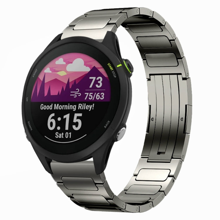 For Garmin Forerunner 255 22mm I-Shaped Titanium Alloy Watch Band(Grey) - Watch Bands by PMC TechLife | Online Shopping South Africa | PMC TechLife