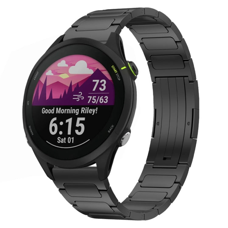 For Garmin Forerunner 255 Music 22mm I-Shaped Titanium Alloy Watch Band(Black) - Watch Bands by PMC TechLife | Online Shopping South Africa | PMC TechLife | Buy Now Pay Later Mobicred
