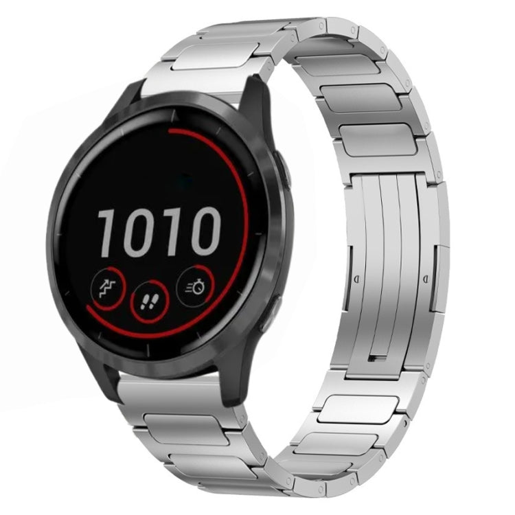 For Garmin Vivoactive 4 22mm I-Shaped Titanium Alloy Watch Band(Sliver) - Watch Bands by PMC TechLife | Online Shopping South Africa | PMC TechLife