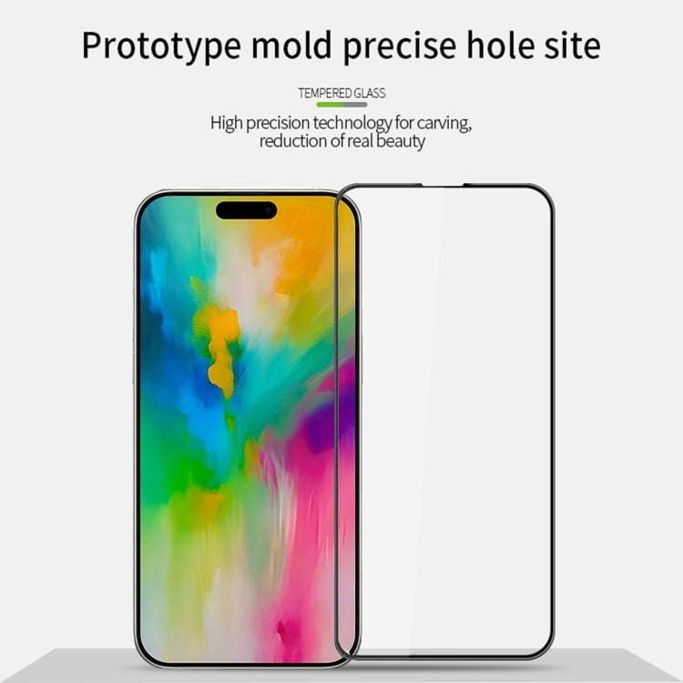 For iPhone 16 Pro Max PINWUYO 9H 3D Curved Full Screen Explosion-proof Tempered Glass Film(Black) - iPhone 16 Pro Max Tempered Glass by PINWUYO | Online Shopping South Africa | PMC TechLife | Buy Now Pay Later Mobicred