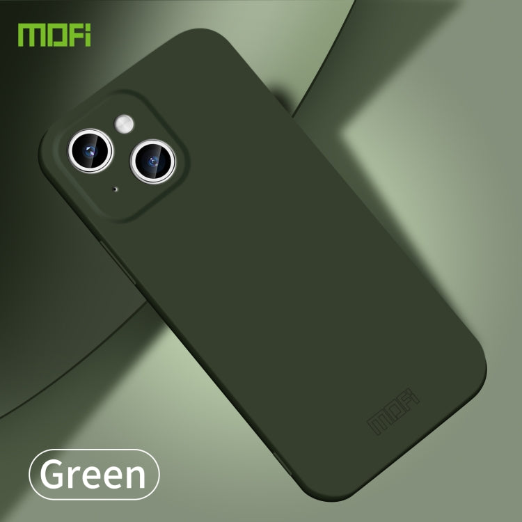 For iPhone 15 MOFI Qin Series Skin Feel All-inclusive Silicone Phone Case(Green) - iPhone 15 Cases by MOFI | Online Shopping South Africa | PMC TechLife