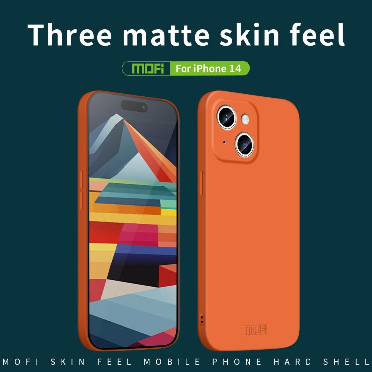 For iPhone 14 MOFI Qin Series Skin Feel All-inclusive PC Phone Case(Green) - iPhone 14 Cases by MOFI | Online Shopping South Africa | PMC Jewellery