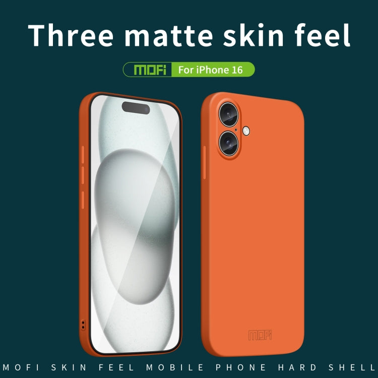 For iPhone 16 MOFI Qin Series Skin Feel All-inclusive PC Phone Case(Black) - iPhone 16 Cases by MOFI | Online Shopping South Africa | PMC Jewellery | Buy Now Pay Later Mobicred