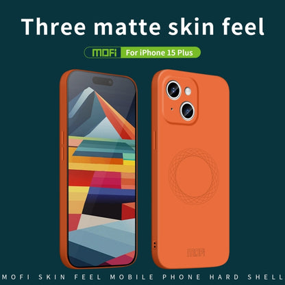 For iPhone 15 Plus MOFI Qin Series Magsafe Skin Feel All-inclusive Silicone Phone Case(Orange) - iPhone 15 Plus Cases by MOFI | Online Shopping South Africa | PMC Jewellery