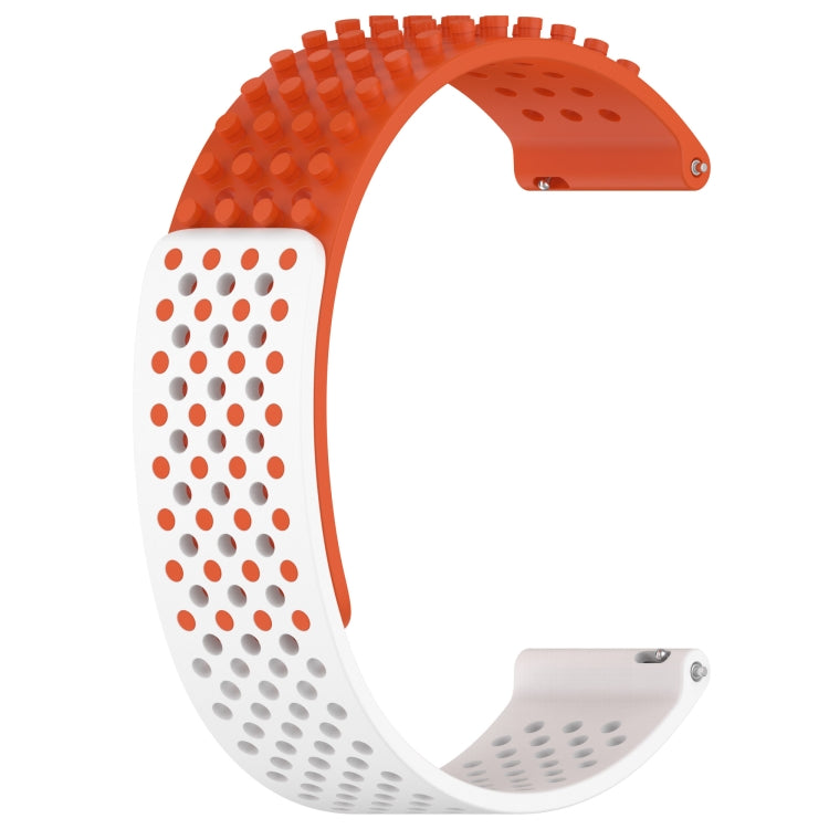 For Garmin Venu 2 Plus 20mm Holes Breathable 3D Dots Silicone Watch Band(Orange+White) - Watch Bands by PMC TechLife | Online Shopping South Africa | PMC TechLife