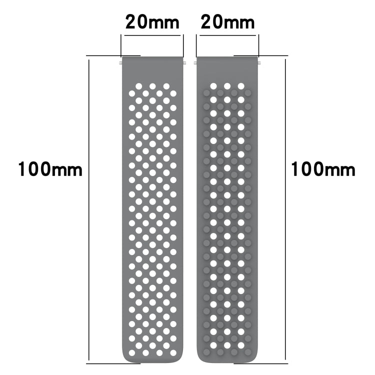 For Garmin Forerunner 245 20mm Holes Breathable 3D Dots Silicone Watch Band(White+Grey) - Watch Bands by PMC TechLife | Online Shopping South Africa | PMC TechLife