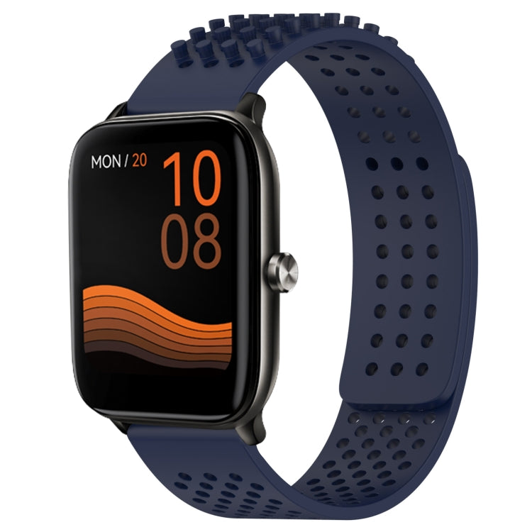 For Xiaomi Haylou GST LS09B 22mm Holes Breathable 3D Dots Silicone Watch Band(Midnight Blue) - Watch Bands by PMC Jewellery | Online Shopping South Africa | PMC Jewellery