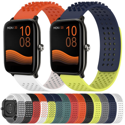 For Xiaomi Haylou GST LS09B 22mm Holes Breathable 3D Dots Silicone Watch Band(Midnight Blue) - Watch Bands by PMC Jewellery | Online Shopping South Africa | PMC Jewellery