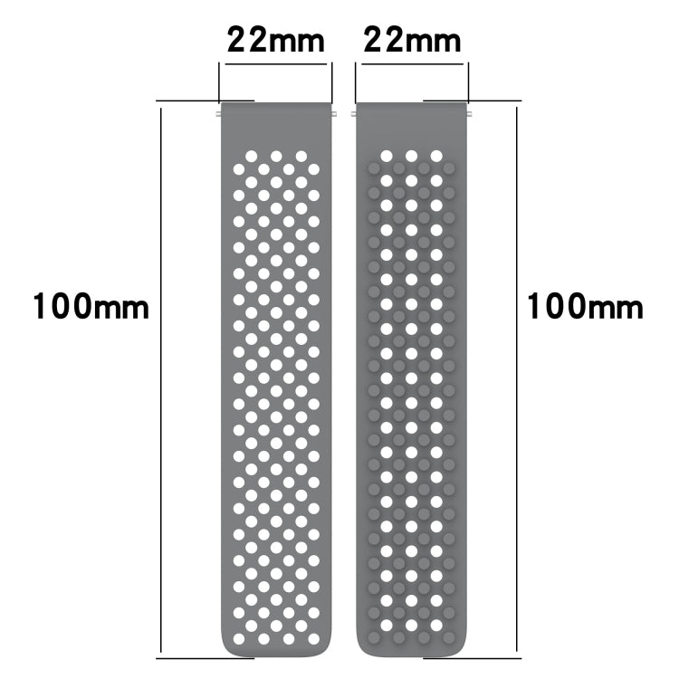 For Xiaomi Watch S2 46mm 22mm Holes Breathable 3D Dots Silicone Watch Band(Grey) - Watch Bands by PMC Jewellery | Online Shopping South Africa | PMC Jewellery