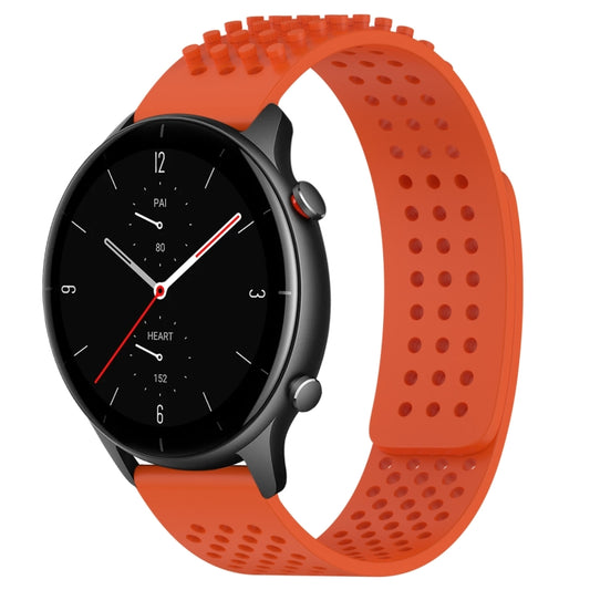 For Amazfit GTR 2e 22mm Holes Breathable 3D Dots Silicone Watch Band(Orange) - Watch Bands by PMC Jewellery | Online Shopping South Africa | PMC Jewellery