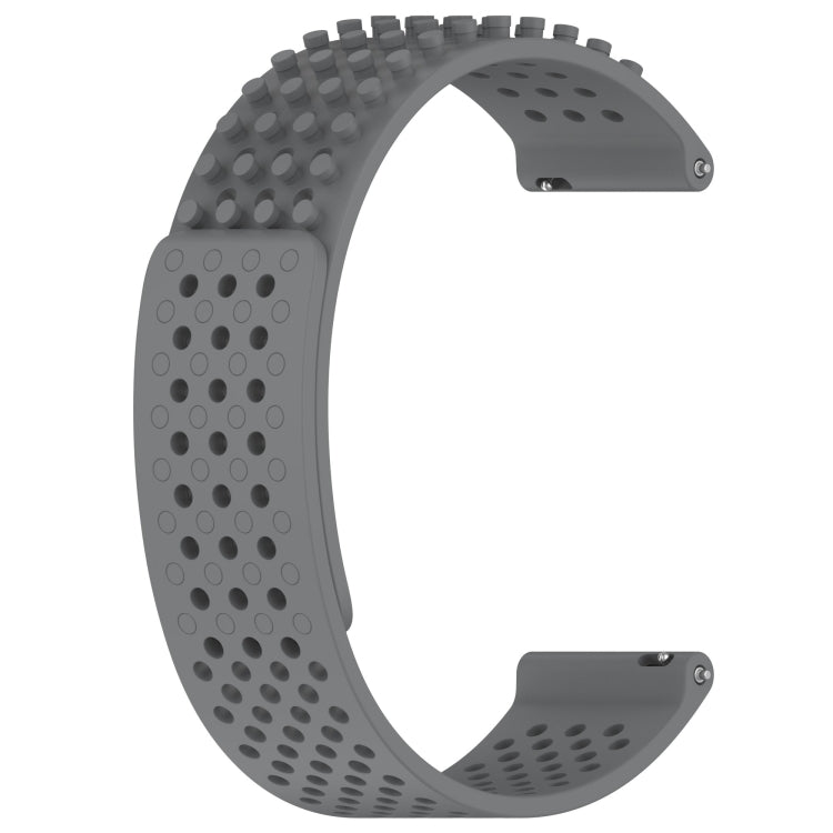 For Garmin Forerunner 265 22mm Holes Breathable 3D Dots Silicone Watch Band(Grey) - Watch Bands by PMC Jewellery | Online Shopping South Africa | PMC Jewellery