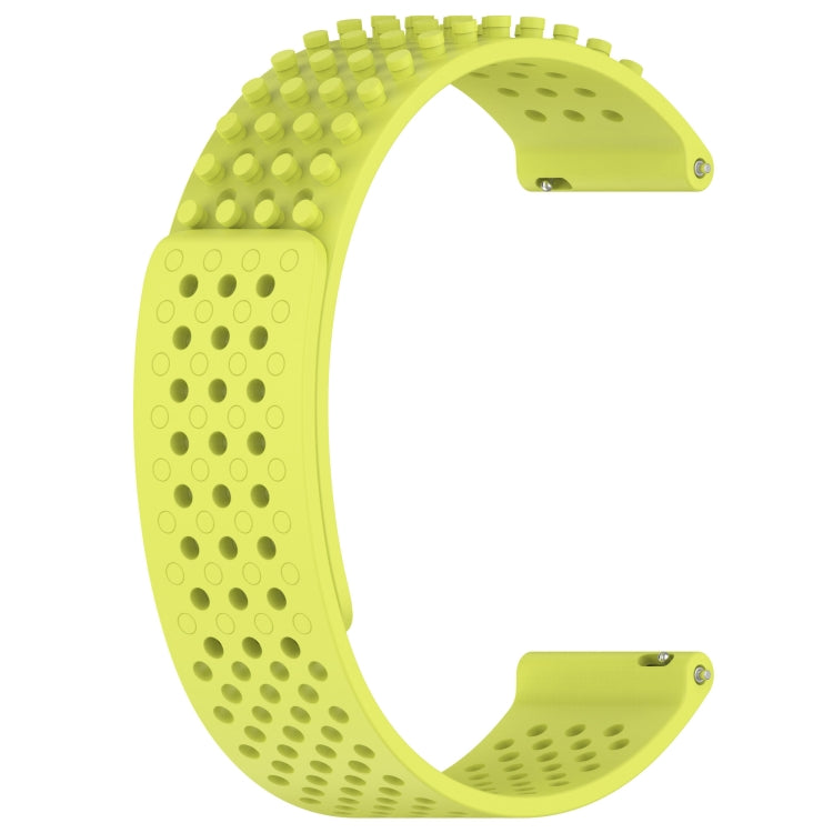 For Garmin Forerunner 265 22mm Holes Breathable 3D Dots Silicone Watch Band(Lime Green) - Watch Bands by PMC TechLife | Online Shopping South Africa | PMC TechLife
