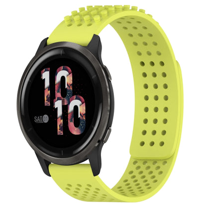 For Garmin Venu 2 22mm Holes Breathable 3D Dots Silicone Watch Band(Lime Green) - Watch Bands by PMC Jewellery | Online Shopping South Africa | PMC Jewellery