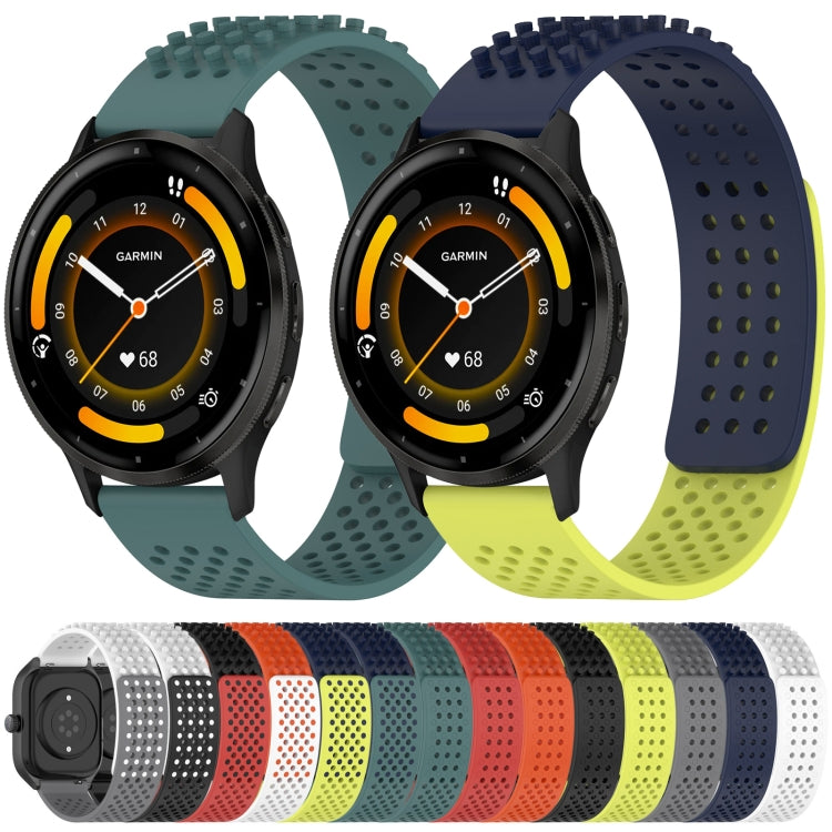 For Garmin Forerunner 265 22mm Holes Breathable 3D Dots Silicone Watch Band(Black+Red) - Watch Bands by PMC TechLife | Online Shopping South Africa | PMC TechLife