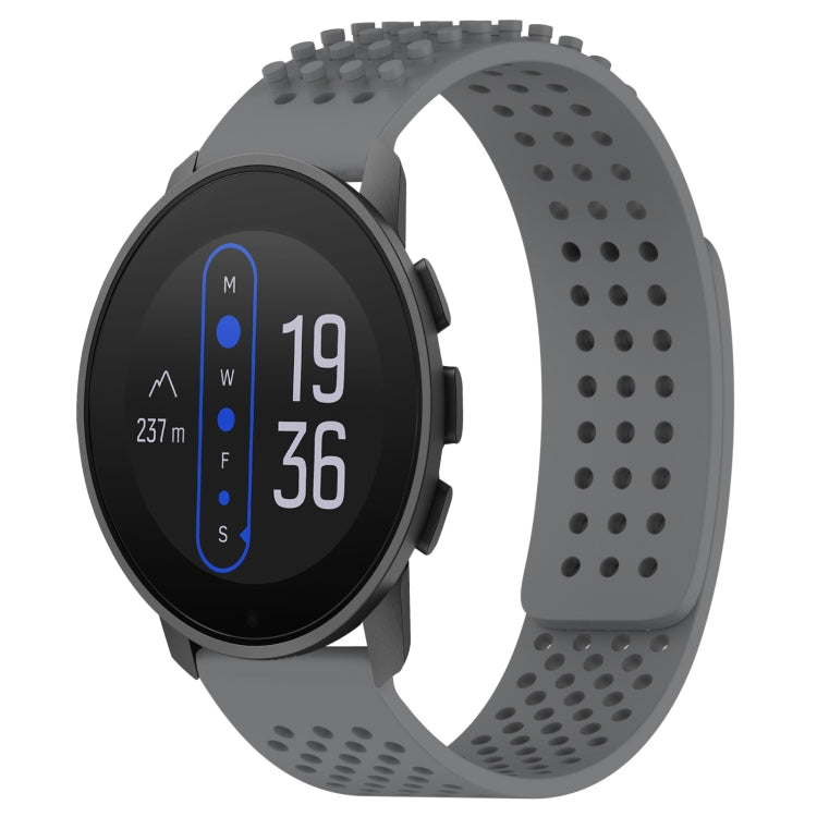 For  SUUNTO 9 Peak 22mm Holes Breathable 3D Dots Silicone Watch Band(Grey) -  by PMC TechLife | Online Shopping South Africa | PMC TechLife