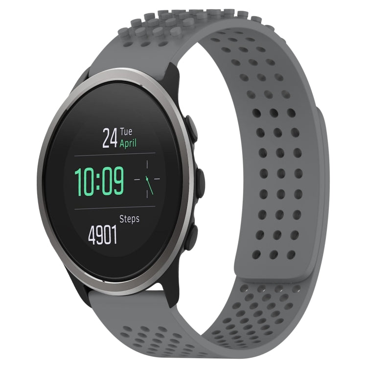 For SUUNTO 5 Peak 22mm Holes Breathable 3D Dots Silicone Watch Band(Grey) -  by PMC TechLife | Online Shopping South Africa | PMC TechLife