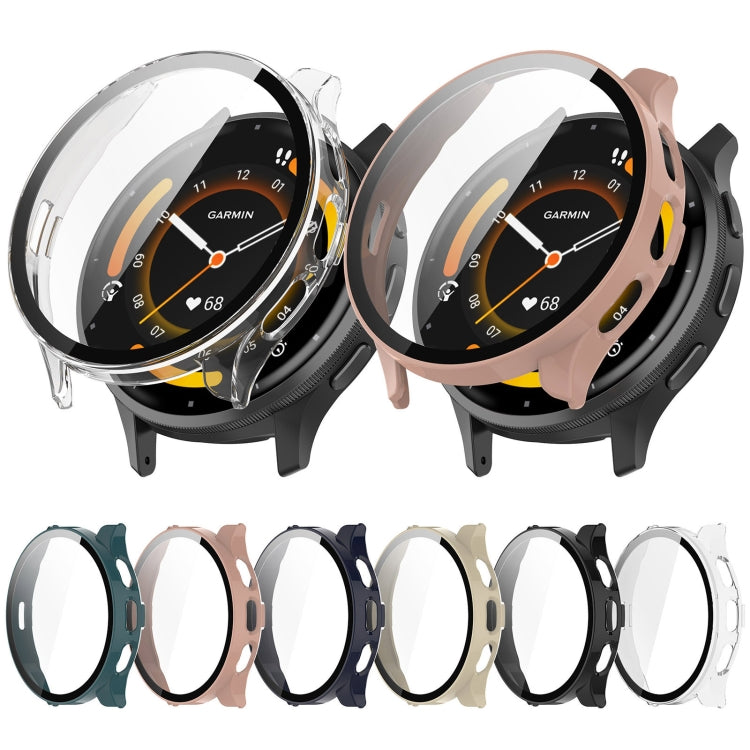 For Garmin Venu 3S PC + Tempered Film Integrated Watch Protective Case(Blue) - Watch Cases by PMC TechLife | Online Shopping South Africa | PMC TechLife | Buy Now Pay Later Mobicred