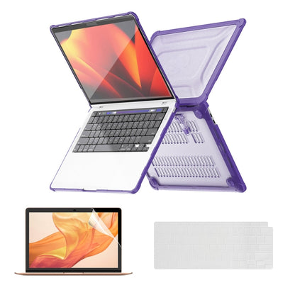 For MacBook Air 13.3 A2179/A2337 ENKAY Hat-Prince 3 in 1 Protective Bracket Case Cover Hard Shell with TPU Keyboard Film / PET Screen Protector, Version:US(Purple) - MacBook Air Cases by ENKAY | Online Shopping South Africa | PMC Jewellery | Buy Now Pay Later Mobicred